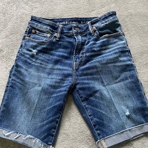 sold separately top  AE size 30, brand new shredded jeans Shorts, stretch.